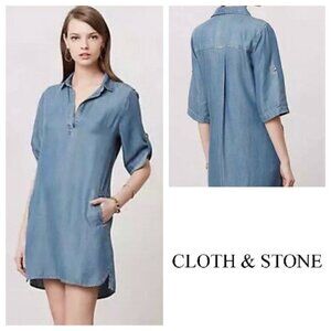 CLOTH + Stone Arcata Lyocell Tunic Dress Size XS